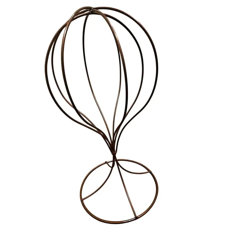 Metal Wire Hat Stand Wig Display Holder Bronze Vintage Style Retail Storage